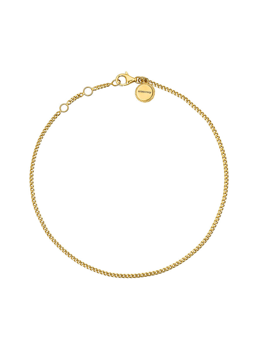 Curb ankle bracelet in gold-plated silver, J05106-02, hi-res