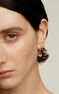 Pendientes aro grande garra cuarzo plata recubierta oro rosa , J03809-03-GQ