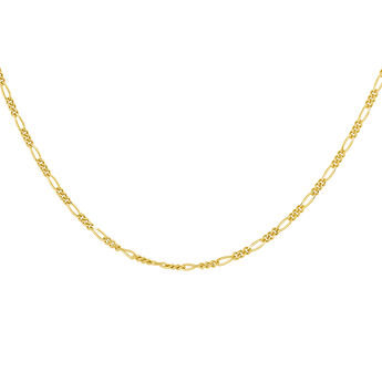 Collar cadena en plata bañada en oro amarillo de 18 kt con eslabones figaro, J04613-02, mainproduct
