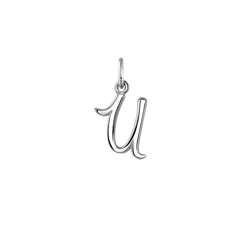 Silver U initial charm  , J03932-01-U, hi-res