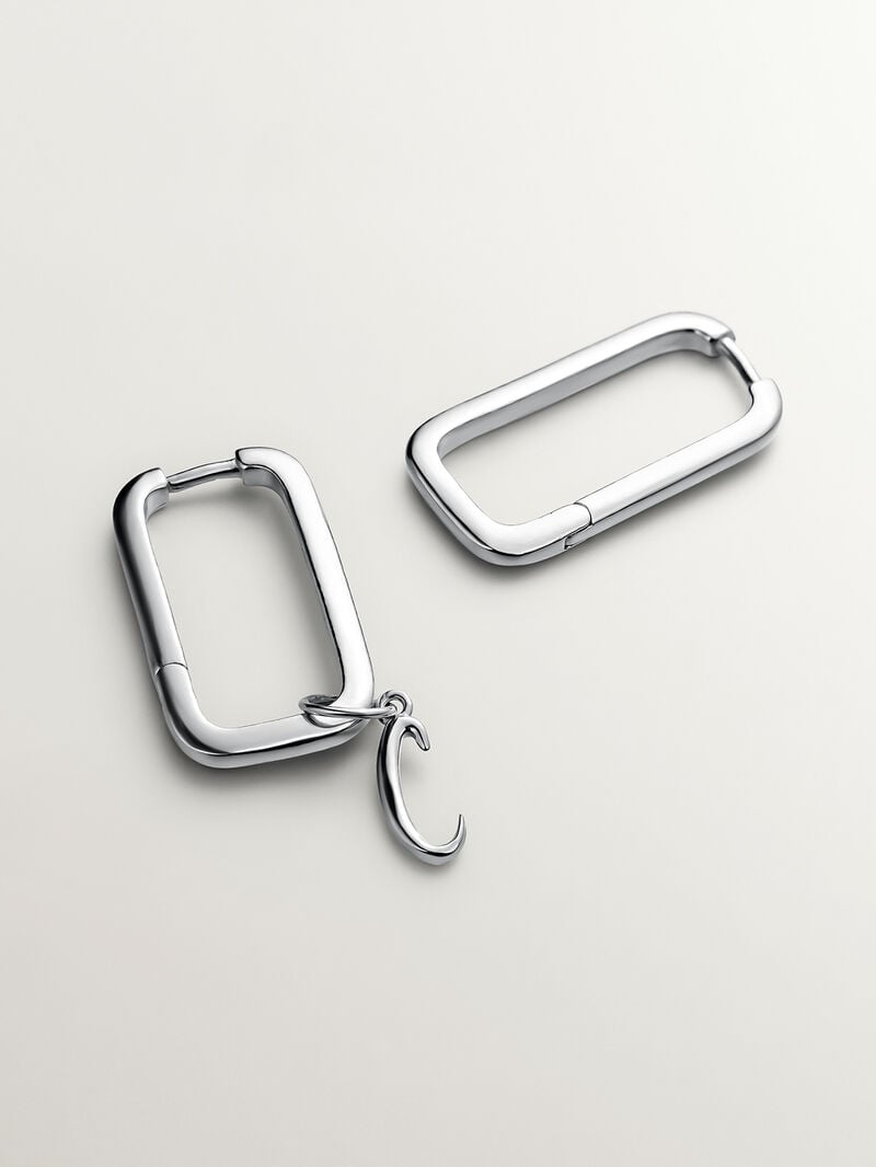925 Silver Rectangular Earrings image number 4