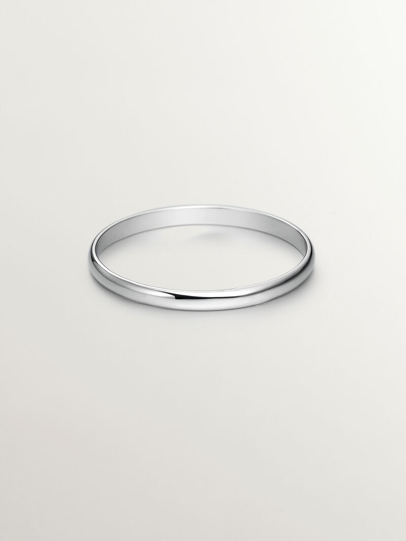 1.95mm half round white gold wedding ring image number 1