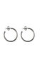 Medium silver smooth hoop earrings , J01587-01