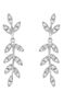 Silver leaves earrings with diamonds , J03121-01-GD