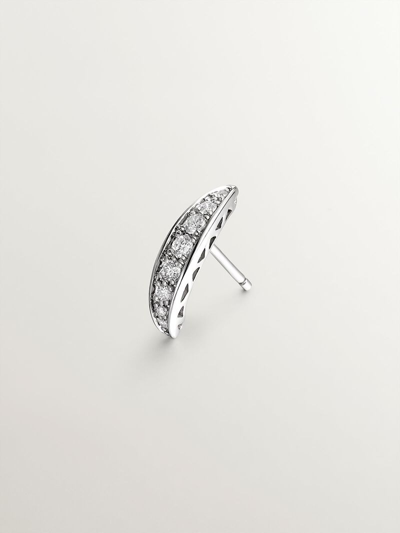 Individual 18K white gold earring with brilliant-cut diamonds image number 0