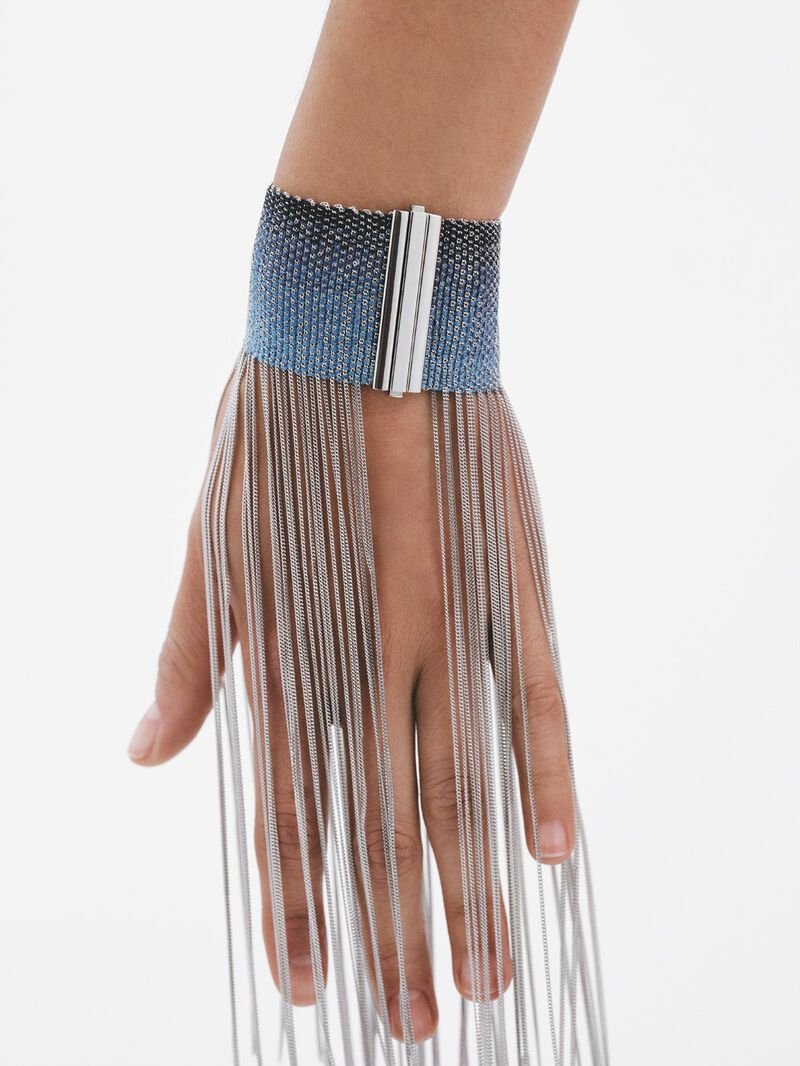 925 silver and silk mesh bracelet image number 2