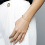 Gold plated silver black spinel chain bracelet, J04884-02-BSN