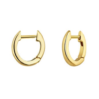Small gold-plated silver hoop earrings , J04648-02, hi-res