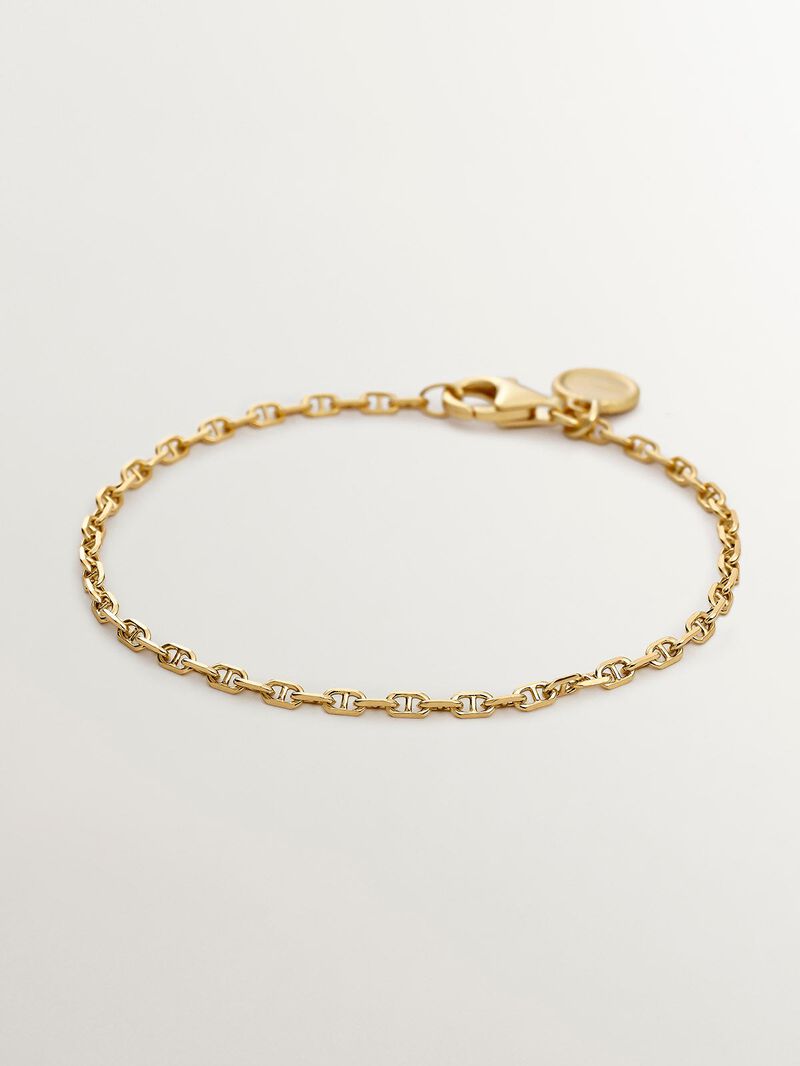925 Silver link bracelet bathed in 18K yellow gold image number 0