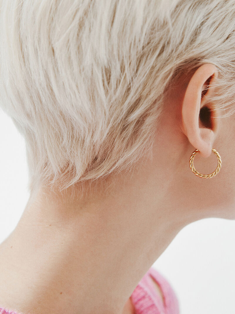 Silver ring earrings 925 bathed in 18k yellow gold image number 3
