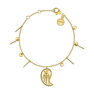 Gold plated cashmere pendant bracelet with spinels , J04136-02-BSN