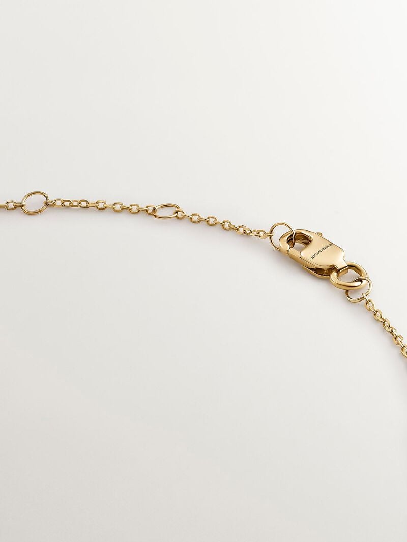 9K Yellow Gold Pendant with Red Ruby Clover and Diamonds image number 6