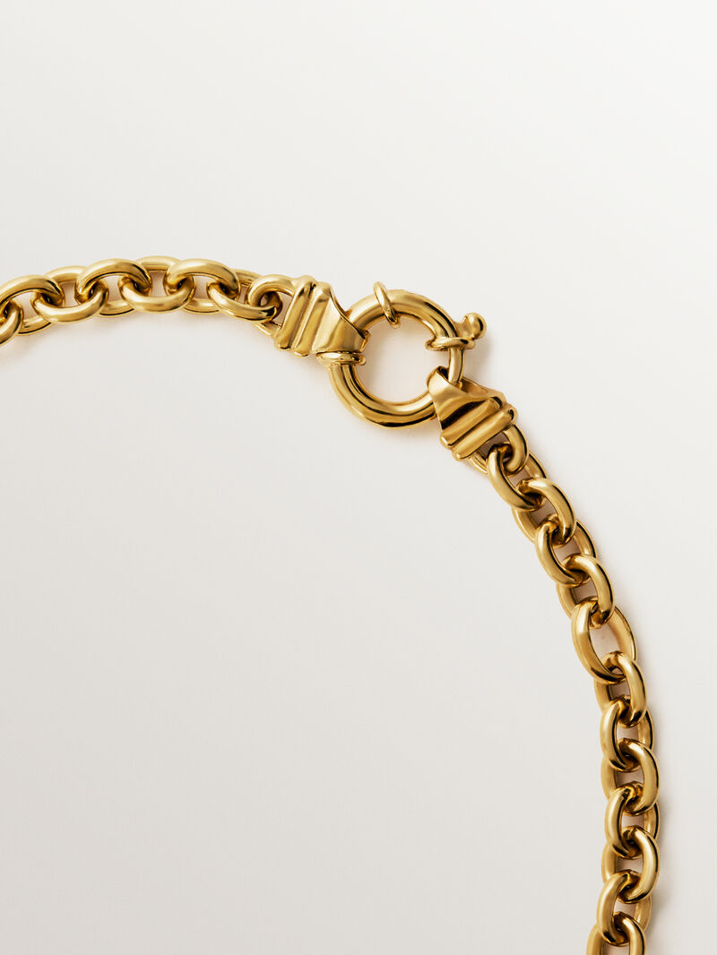 18K yellow gold plated 925 silver necklace with texture image number 6