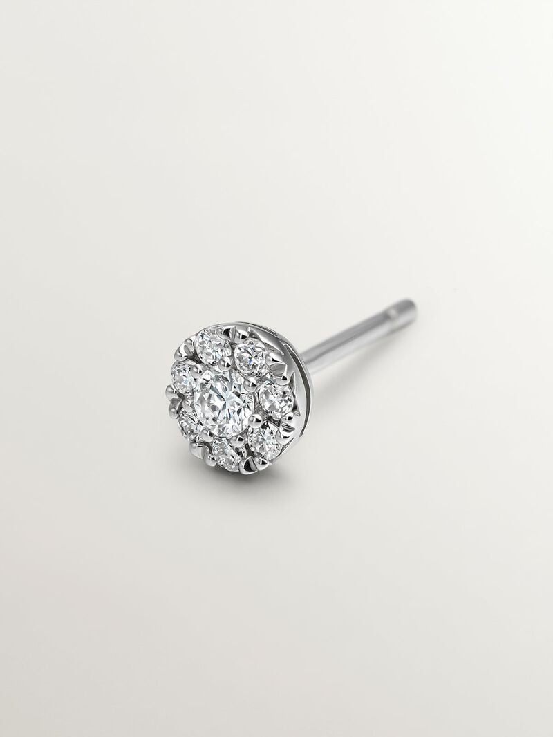 Individual 18K white gold earring with a diamond rosette of 0.14 cts image number 4