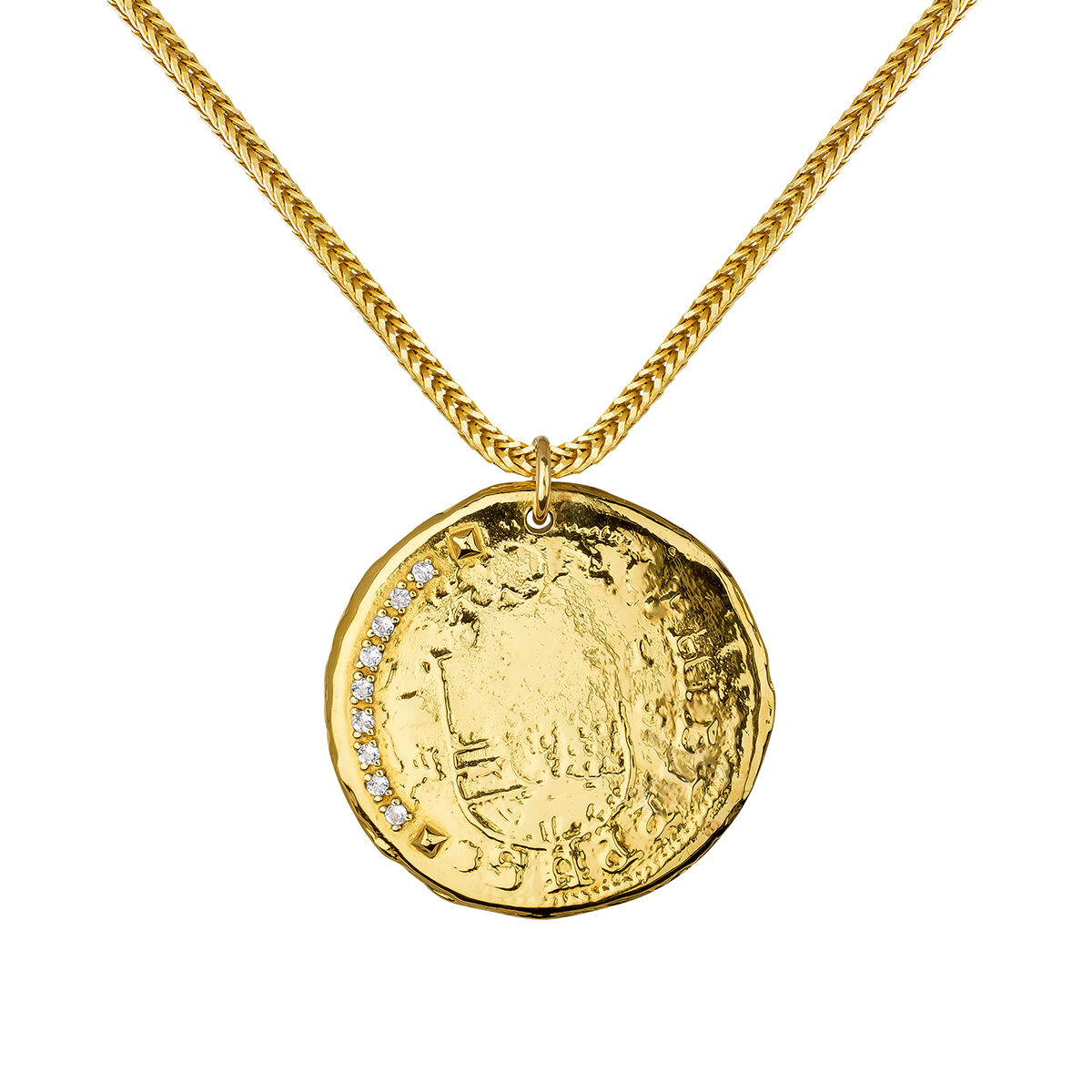 Colgante moneda topacios plata recubierta oro , J03590-02-WT, mainproduct