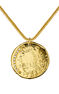 Collier monnaie argent plaqué or , J03590-02-WT