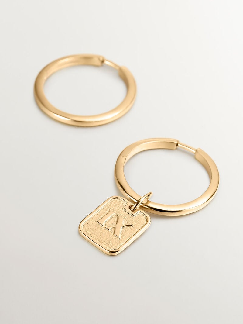 925 silver charm bathed in 18k yellow gold with number 9 image number 3