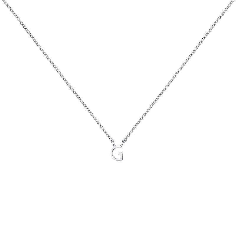 White gold Initial G necklace , J04382-01-G, hi-res