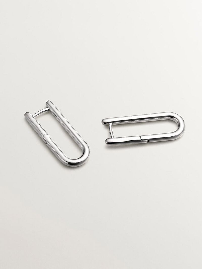 925 long silver ring earrings image number 3