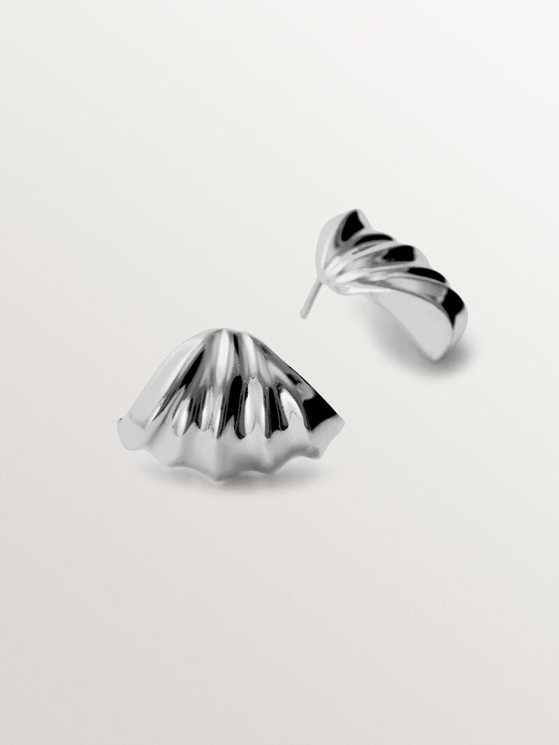 Textured 925 silver earrings image number 2