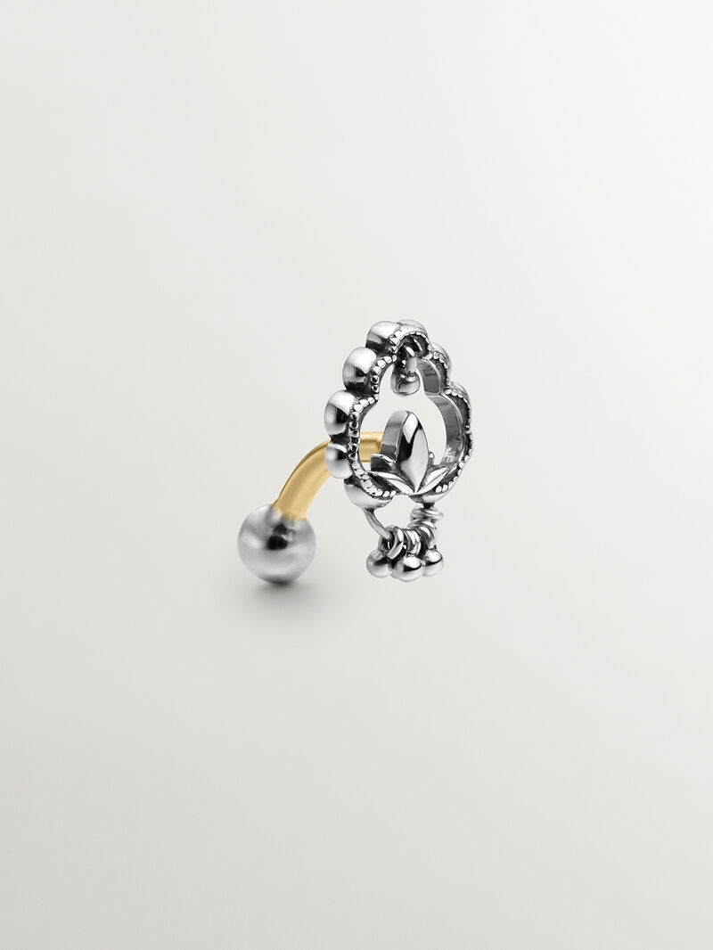 925 Silver and 9K Yellow Gold Belly Piercing with Cashmere image number 0