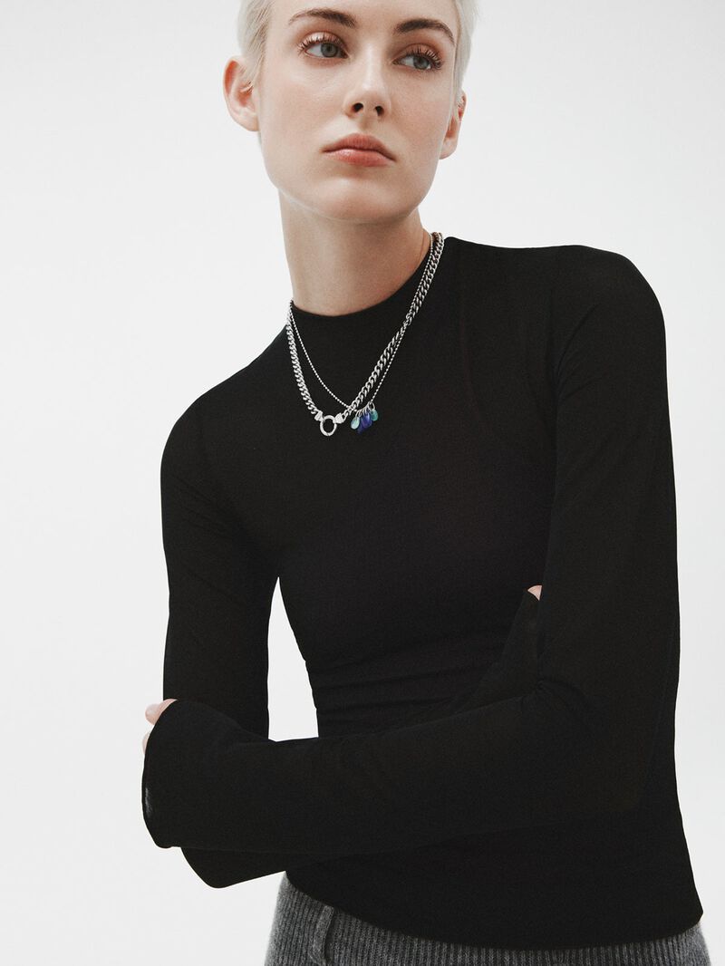 925 silver necklace with blue jade image number 5