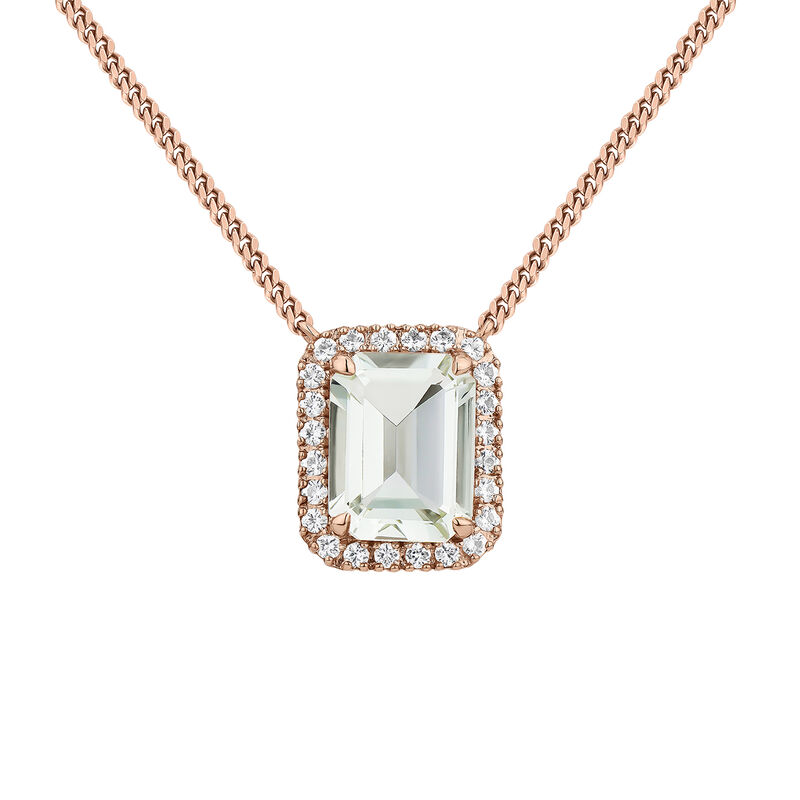 Rose gold plated quartz necklace , J04685-03-GQ-WT, mainproduct