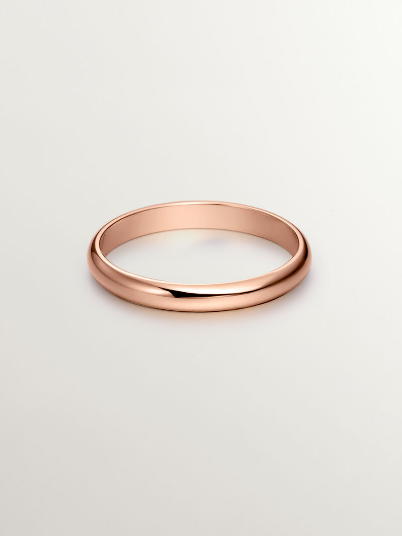 2.50mm half round rose gold wedding band image number 1