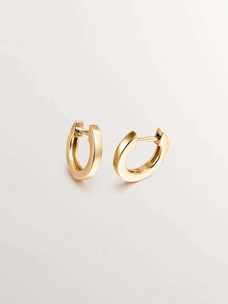 Small 925 silver hoop earrings coated in 18K yellow gold. image number 0