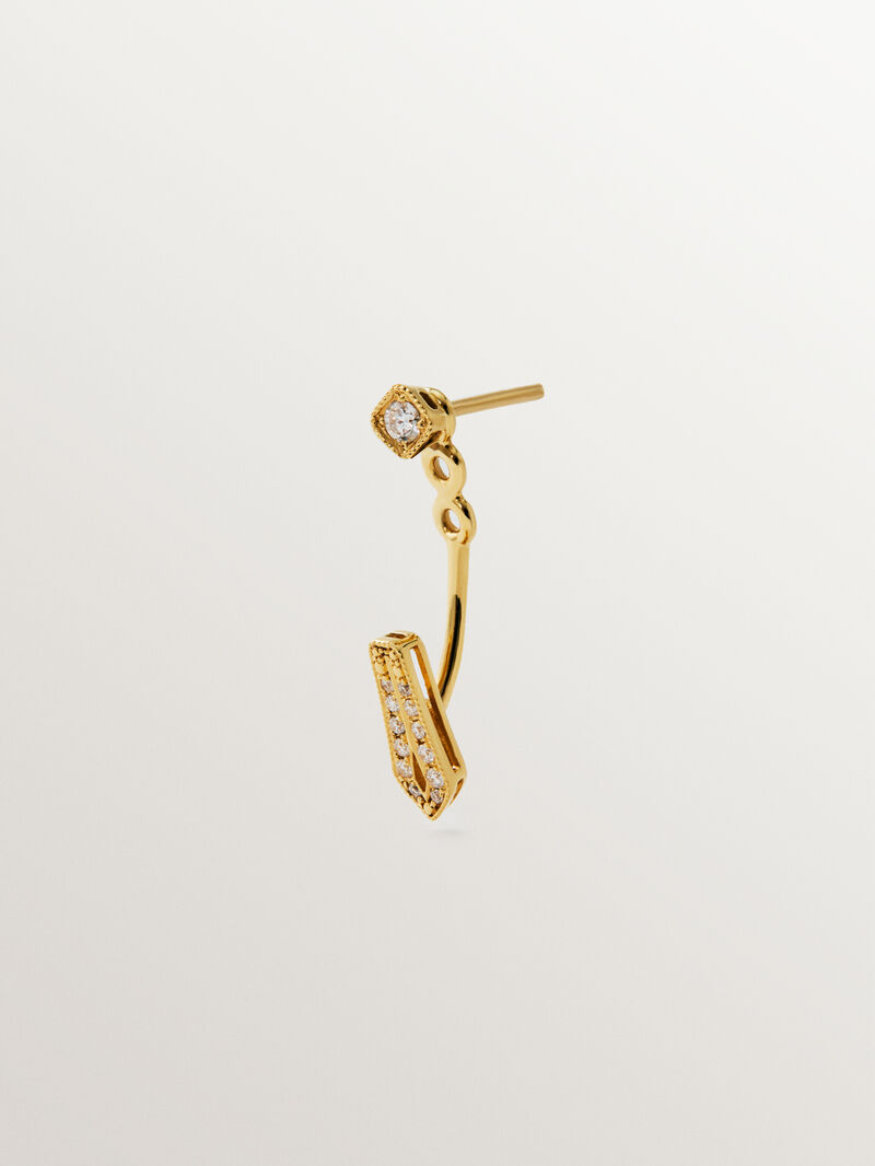 Pendiente individual de oro amarillo de 18K con diamantes en talla brillante image number 2