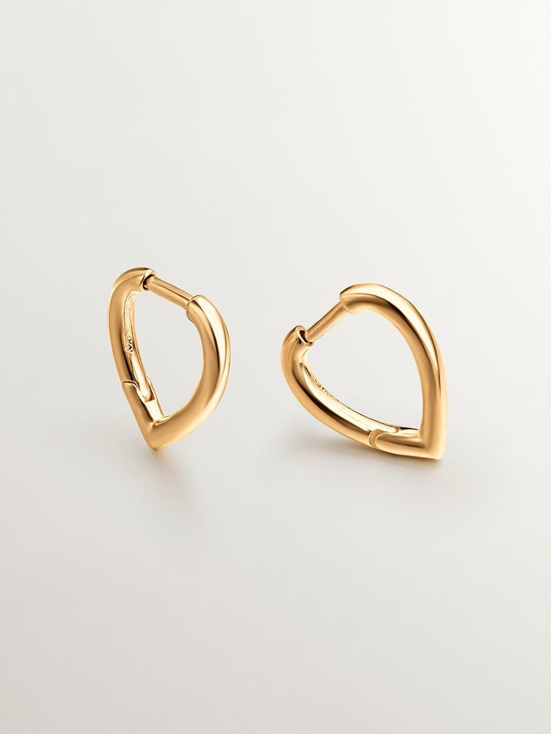 Drop-shaped earrings made of 925 silver coated in 18K yellow gold image number 0