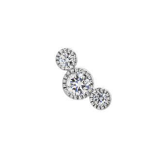 Single triple diamond earring in 9k white gold , J04482-01-H,hi-res