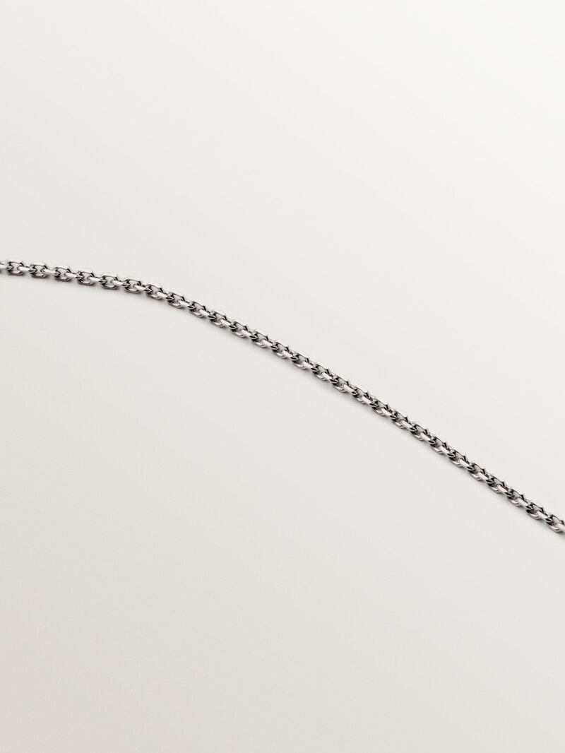 9K white gold rhombus-shaped diamond necklace image number 4