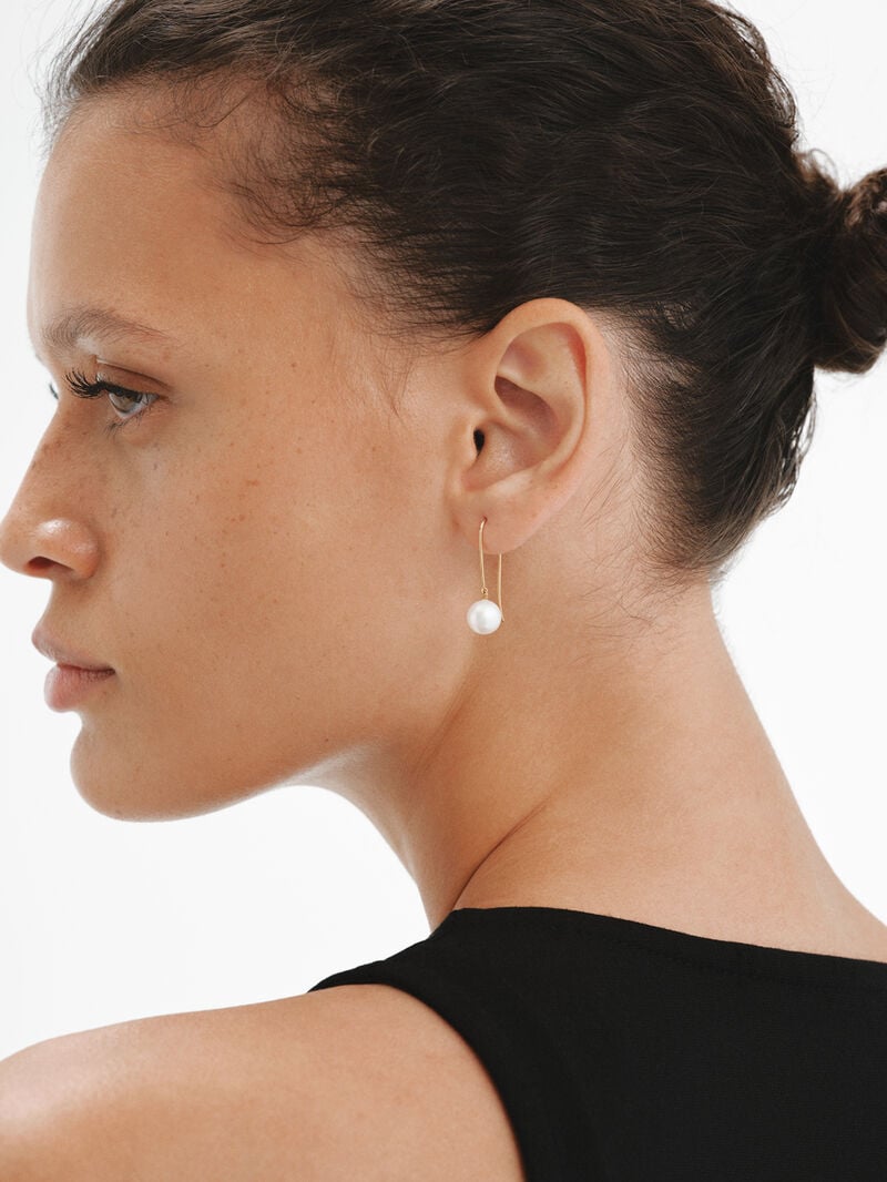 18K gold-plated 925 silver single earring with pearl image number 3