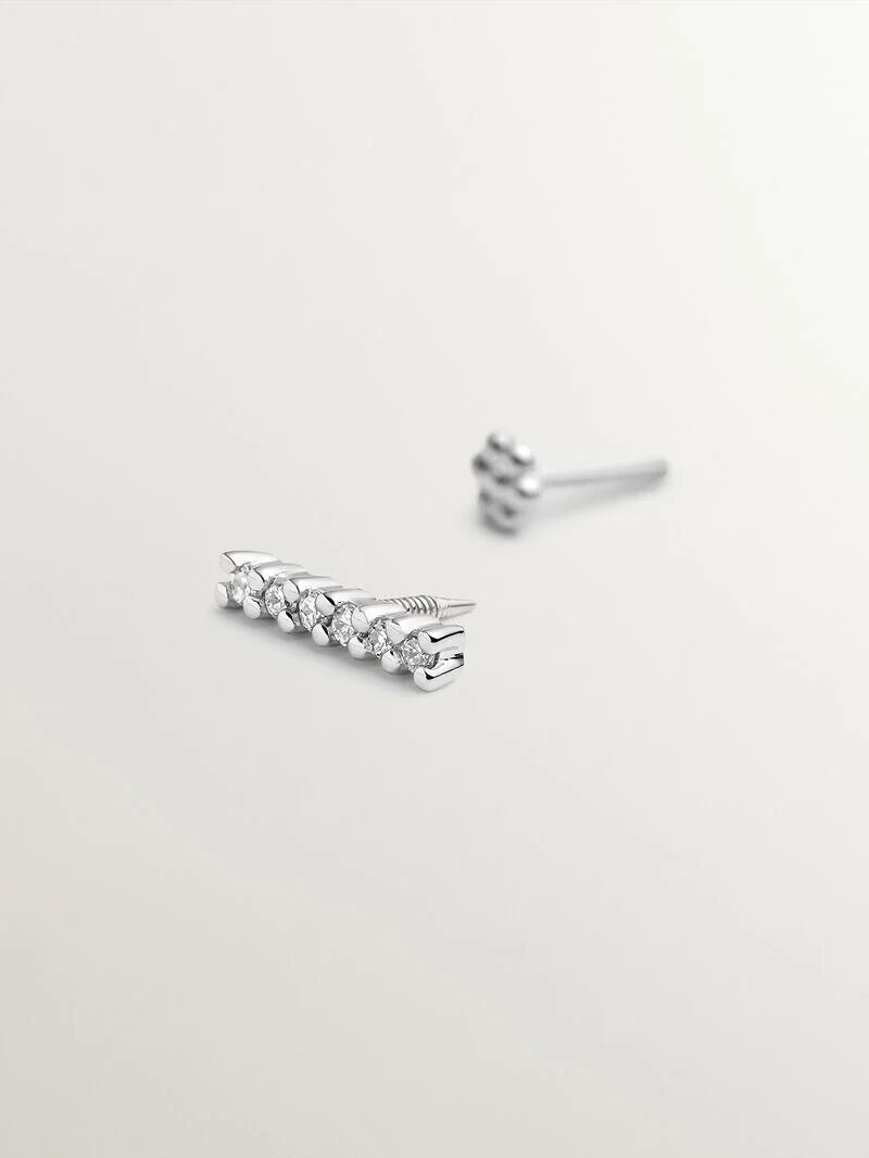 18K white gold piercing with diamonds image number 2