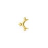 Boucle d'oreille lune et étoile argent plaqué or, J04940-02-H
