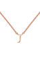 Rose gold Initial J necklace , J04382-03-J