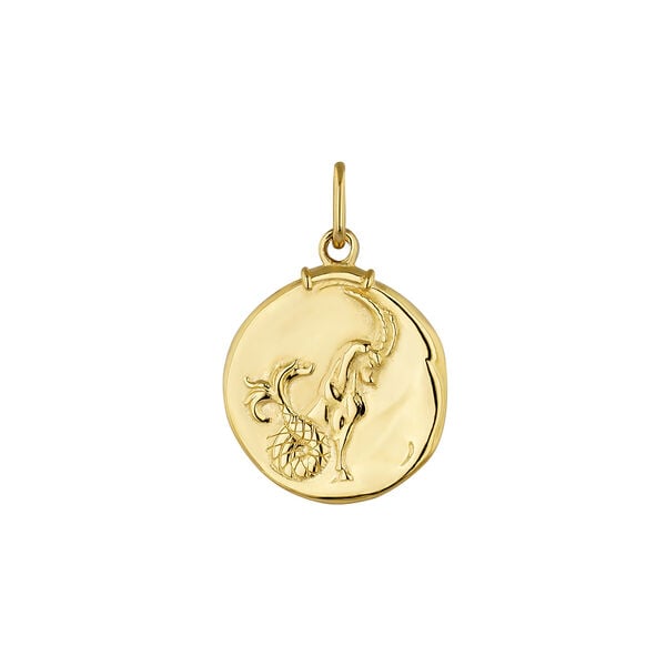Gold-plated silver Capricorn charm , J04780-02-CAP,hi-res