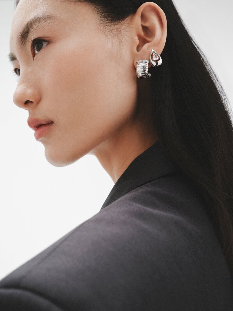 925 silver earrings with white topazes image number 5