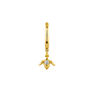 Gold lotus flower hoop piercing diamond 0.012 ct. , J04365-02-H