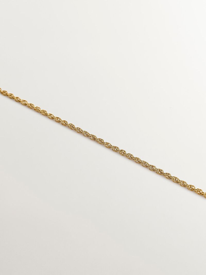 Pulsera de eslabones rope plata 925 bañada en oro amarillo de 18K image number 2