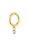 Gold diamond hoop earrings , J04423-02-H