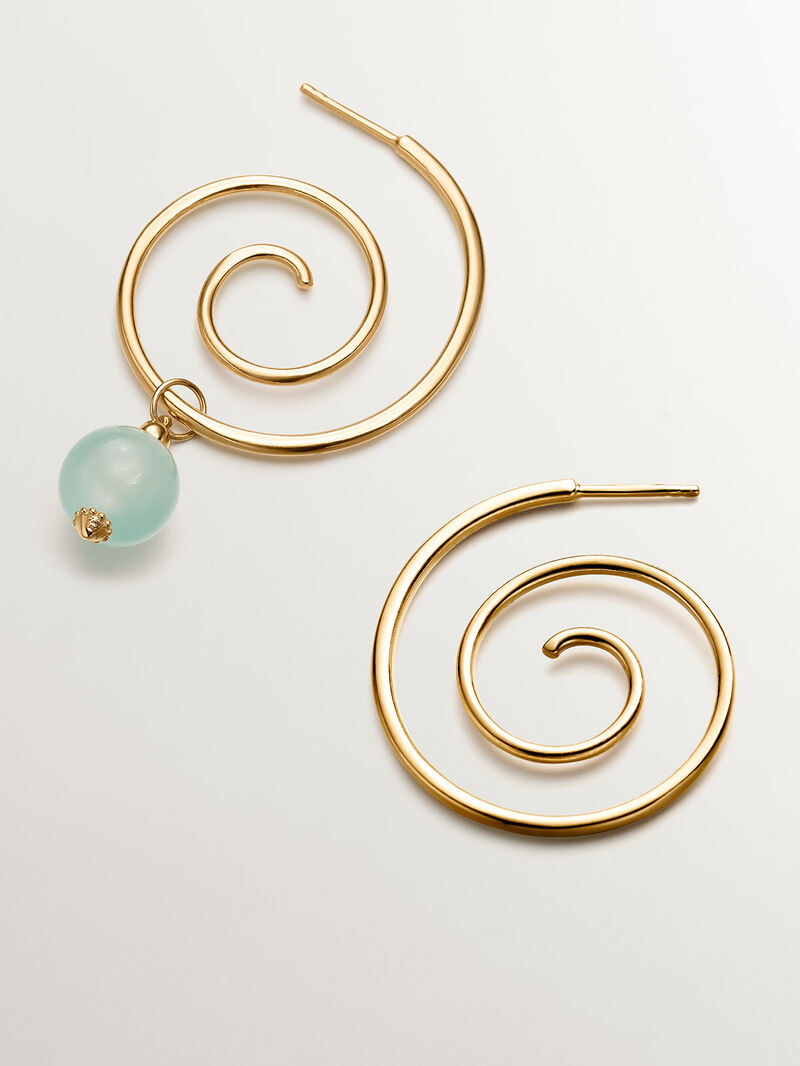 Silver spiral earrings 925 bathed in 18k yellow gold image number 6