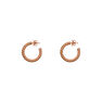 Medium rose gold plated cabled hoop earrings , J01588-03