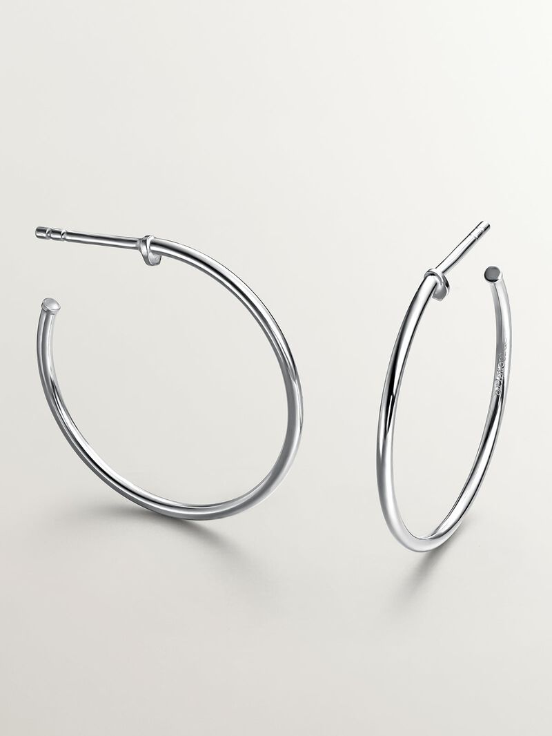 925 silver medium ring earrings image number 0