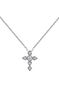Collier croix large diamant or blanc 0,045 ct , J03927-01