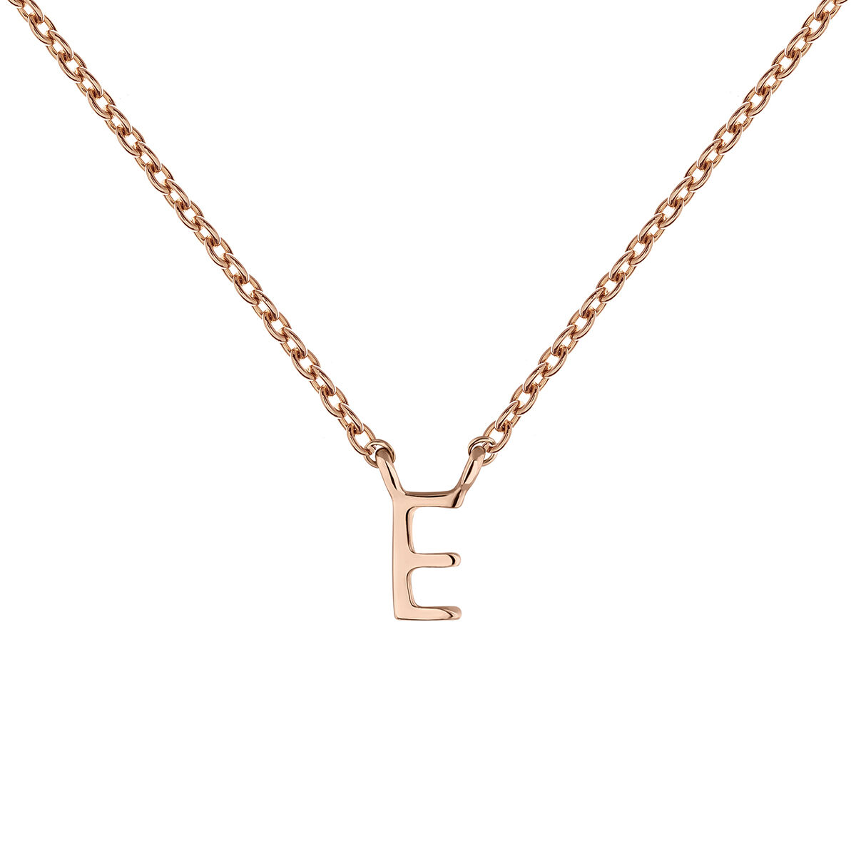 Collar inicial E oro rosa 9 kt , J04382-03-E, mainproduct