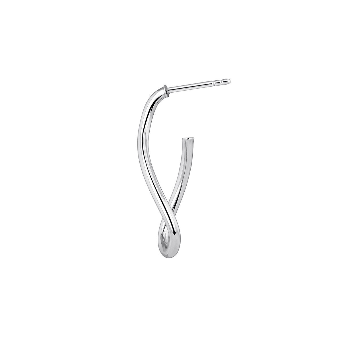 Medium thin wavy hoop earrings in silver, J05135-01, hi-res