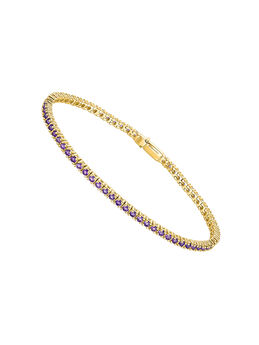 RIVIERE bracelet in 18k gold-plated silver with amethyst, J05548-02-DAM,hi-res