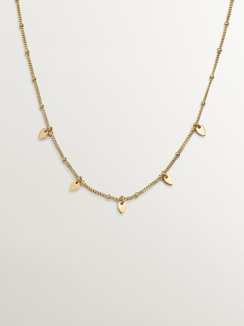 18K Yellow Gold plated 925 Silver Necklace with leaves image number 0
